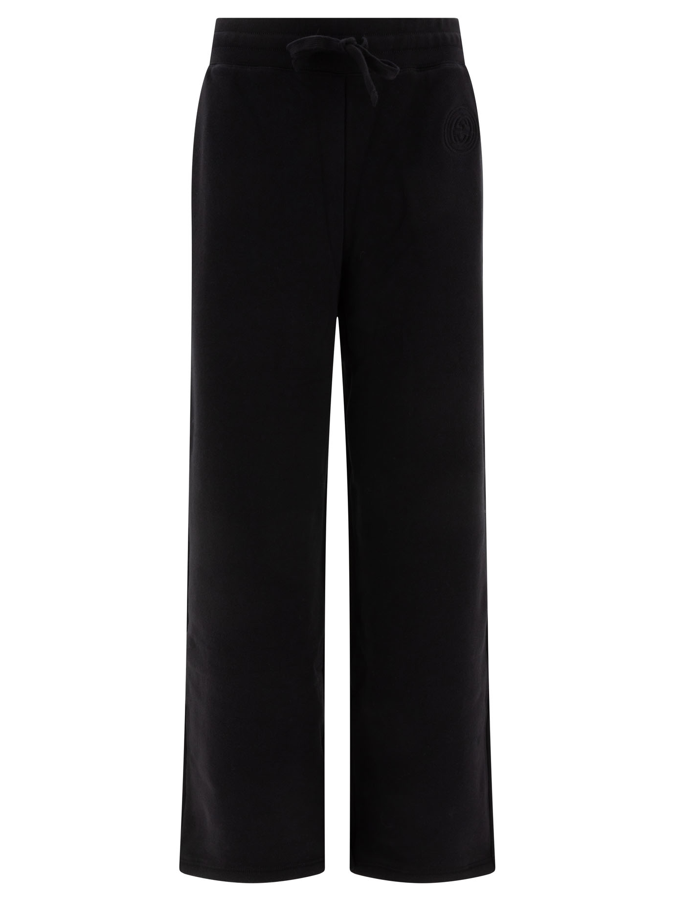 Pantaloni in 져지 di cotone con ricamo